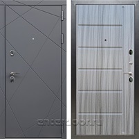 Входная дверь Армада Лофт ФЛ-102 (Графит софт / Сандал серый)