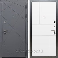 Входная дверь Армада Лофт ФЛ-290 (Графит софт / Белый матовый)