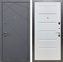 Входная дверь Лофт Сити (Графит софт / Белый ясень) для установки в квартиру 17448