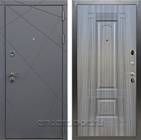 Входная дверь Армада Лофт ФЛ-2 (Графит софт / Сандал серый)