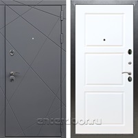 Входная дверь Армада Лофт ФЛ-3 (Графит софт / Белый матовый)