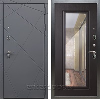 Входная дверь Армада Лофт с зеркалом ФЛЗ-120 (Графит софт / Венге)