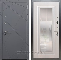 Входная дверь Армада Лофт с зеркалом ФЛЗ-120 (Графит софт / Лиственница беж)