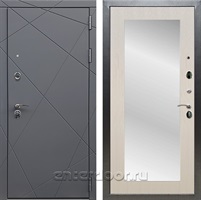 Входная дверь Армада Лофт с зеркалом Пастораль (Графит софт / Лиственница беж)