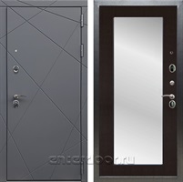 Входная дверь Армада Лофт с зеркалом Пастораль (Графит софт / Венге)