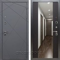 Входная дверь Армада Лофт с зеркалом СБ-16 (Графит софт / Венге)