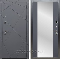 Входная дверь Армада Лофт с зеркалом СБ-16 (Графит софт / Графит софт)