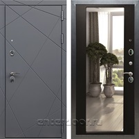 Входная дверь Армада Лофт с зеркалом 2XL (Графит софт / Венге)
