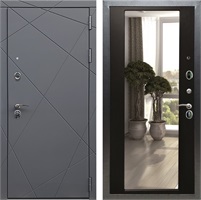Входная дверь Лофт с зеркалом 2XL (Графит софт / Венге) 23674