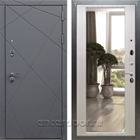 Входная дверь Армада Лофт с зеркалом 2XL (Графит софт / Сандал белый)