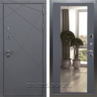 Входная дверь Армада Лофт с зеркалом 2XL (Графит софт / Графит софт)