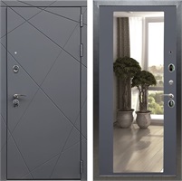 Входная дверь Лофт с зеркалом 2XL (Графит софт / Графит софт) для установки в квартиру 23676