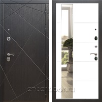 Входная дверь Армада Лофт с зеркалом ЛФЛС-19 (Венге / Белый матовый)