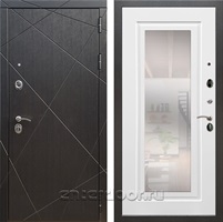 Входная металлическая дверь Армада 13 с зеркалом ФЛЗ-120 (Венге / Белый матовый)