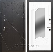Входная дверь Армада Лофт с зеркалом ФЛЗ-147 (Венге / Белый ясень)