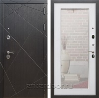 Входная дверь Армада Лофт с зеркалом Пастораль (Венге / Белый ясень)