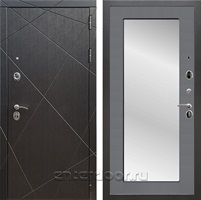 Входная дверь Армада Лофт с зеркалом Пастораль (Венге / Графит софт)