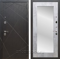 Входная дверь Армада Лофт с зеркалом Пастораль (Венге / Бетон светлый)
