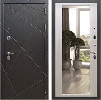 Входная дверь Лофт с зеркалом 2XL (Венге / Сандал белый) для установки в квартиру 23685