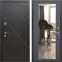Входная дверь Лофт с зеркалом 2XL (Венге / Графит софт) для установки в квартиру 23686