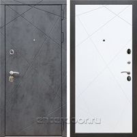 Входная металлическая дверь Армада 13 ФЛ-291 (Бетон тёмный / Белый софт)