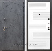 Входная дверь Армада Лофт ФЛ-185 (Бетон тёмный / Белый матовый)