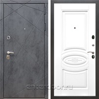 Входная дверь Армада Лофт ФЛ-181 (Бетон тёмный / Белый матовый)