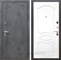 Входная дверь Армада Лофт ФЛ-128 (Бетон тёмный / Белый матовый)