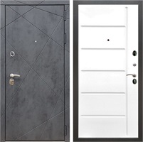 Входная дверь Лофт ФЛ-102 (Бетон тёмный / Белый матовый) для установки в квартиру 23900