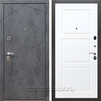 Входная дверь Армада Лофт ФЛ-3 (Бетон тёмный / Белый матовый)