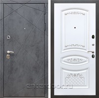Входная металлическая дверь Армада 13 ФЛ-316 (Бетон тёмный / Белый патина Серебро)