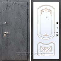 Входная металлическая дверь Армада 13 ФЛ-317 (Бетон тёмный / Белый патина Золото)