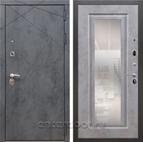 Входная дверь Армада Лофт с зеркалом ФЛЗ-120 (Бетон тёмный / Бетон темный)