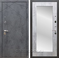 Входная дверь Армада Лофт с зеркалом Пастораль (Бетон тёмный / Бетон светлый)