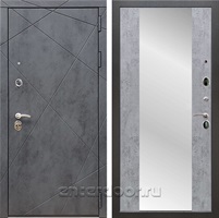 Входная дверь Армада Лофт с зеркалом СБ-16 (Бетон тёмный / Бетон темный)