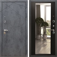 Входная дверь Лофт с зеркалом 2XL (Бетон тёмный / Венге) 23932