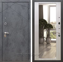 Входная дверь Армада Лофт с зеркалом 2XL (Бетон тёмный / Сандал белый)