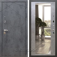 Входная дверь Армада Лофт с зеркалом 2XL (Бетон тёмный / Бетон темный)
