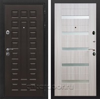 Входная металлическая дверь Сенатор Престиж СБ-14 (Венге / Сандал белый) стекло матовое
