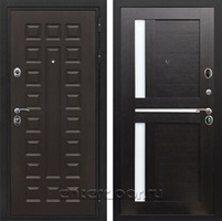 Входная металлическая дверь Сенатор Престиж СБ-18 (Венге / Венге) стекло матовое