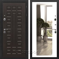 Входная металлическая дверь Сенатор Престиж с зеркалом 2XL (Венге / Белый матовый)
