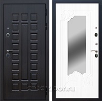 Входная металлическая дверь Сенатор 3К Премиум с зеркалом ФЛЗ-147 (Венге / Белый ясень)