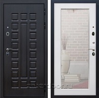 Входная металлическая дверь Сенатор 3К Премиум с зеркалом Оптима (Венге / Белый ясень)