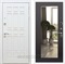 Входная металлическая дверь Сиэтл White с зеркалом Оптима (Белый матовый / Венге)