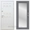 Входная металлическая дверь Сиэтл White с зеркалом Оптима (Белый матовый / Графит софт)