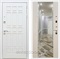 Входная металлическая дверь Сиэтл White с зеркалом Максимум (Белый матовый / Лиственница беж)