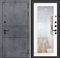 Входная металлическая дверь Лабиринт Инфинити с зеркалом 18 (Бетон темный / Белое дерево)