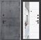 Входная металлическая дверь Лабиринт Инфинити с зеркалом 19 (Бетон темный / Белый софт)