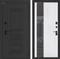 Входная дверь Аляска Термо Лайт с тонированным зеркалом 32 (Муар черный / Белый рельеф софт)