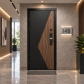Входная дверь Матрикс с умным замком - Фиат Черный кварц для установки в квартиру 32570